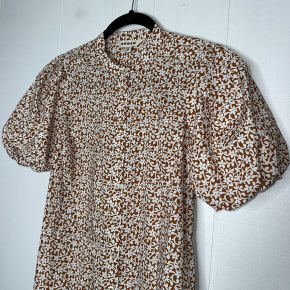 Boden Women’s Short Sleeve Shirt Dress Floral Puff Sleeve Size 4R - Picture 3 of 6